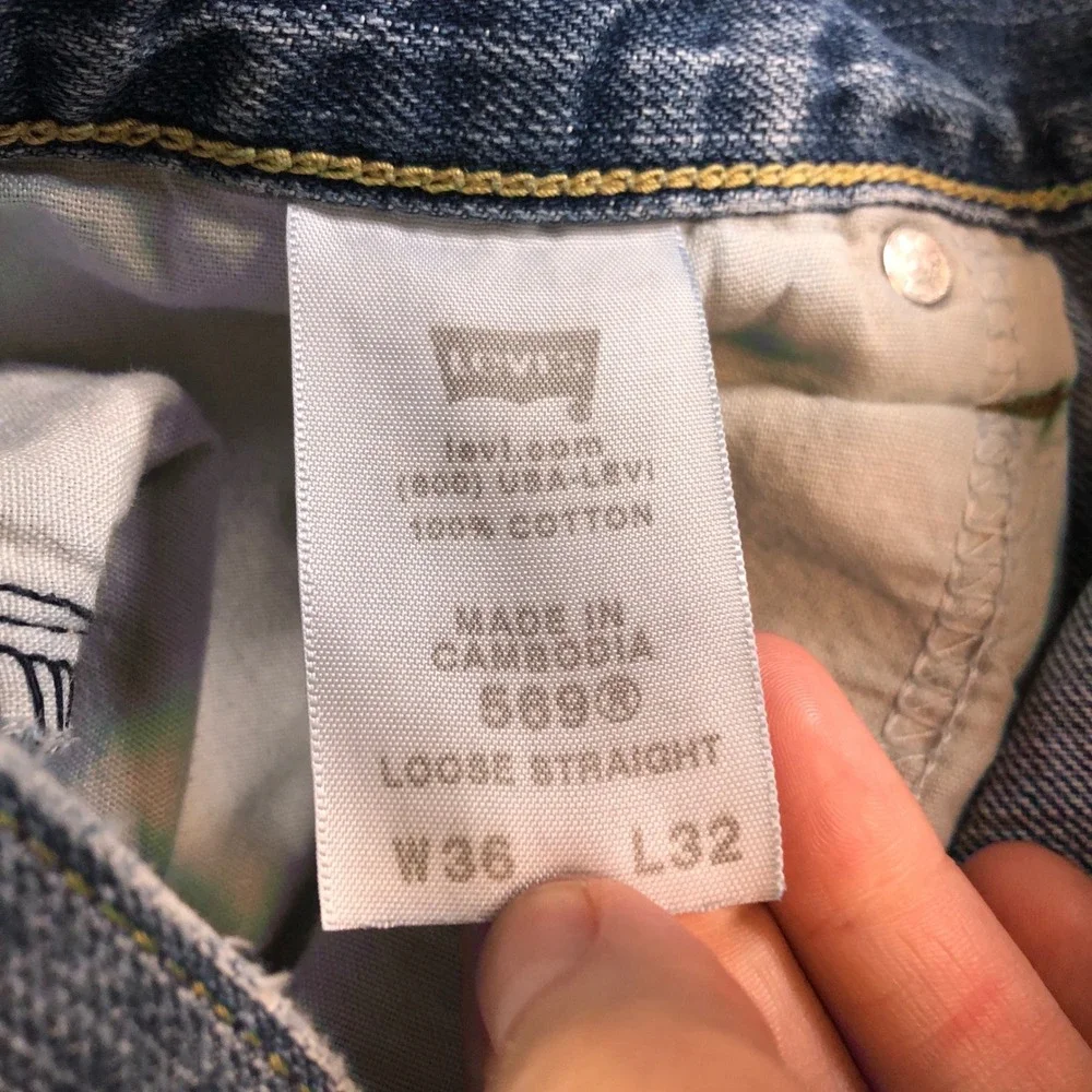 Levis 569 Jeans Men 36x32 (36x31 Fits) Whiskering Y2K Baggy Loose Relaxed Skater